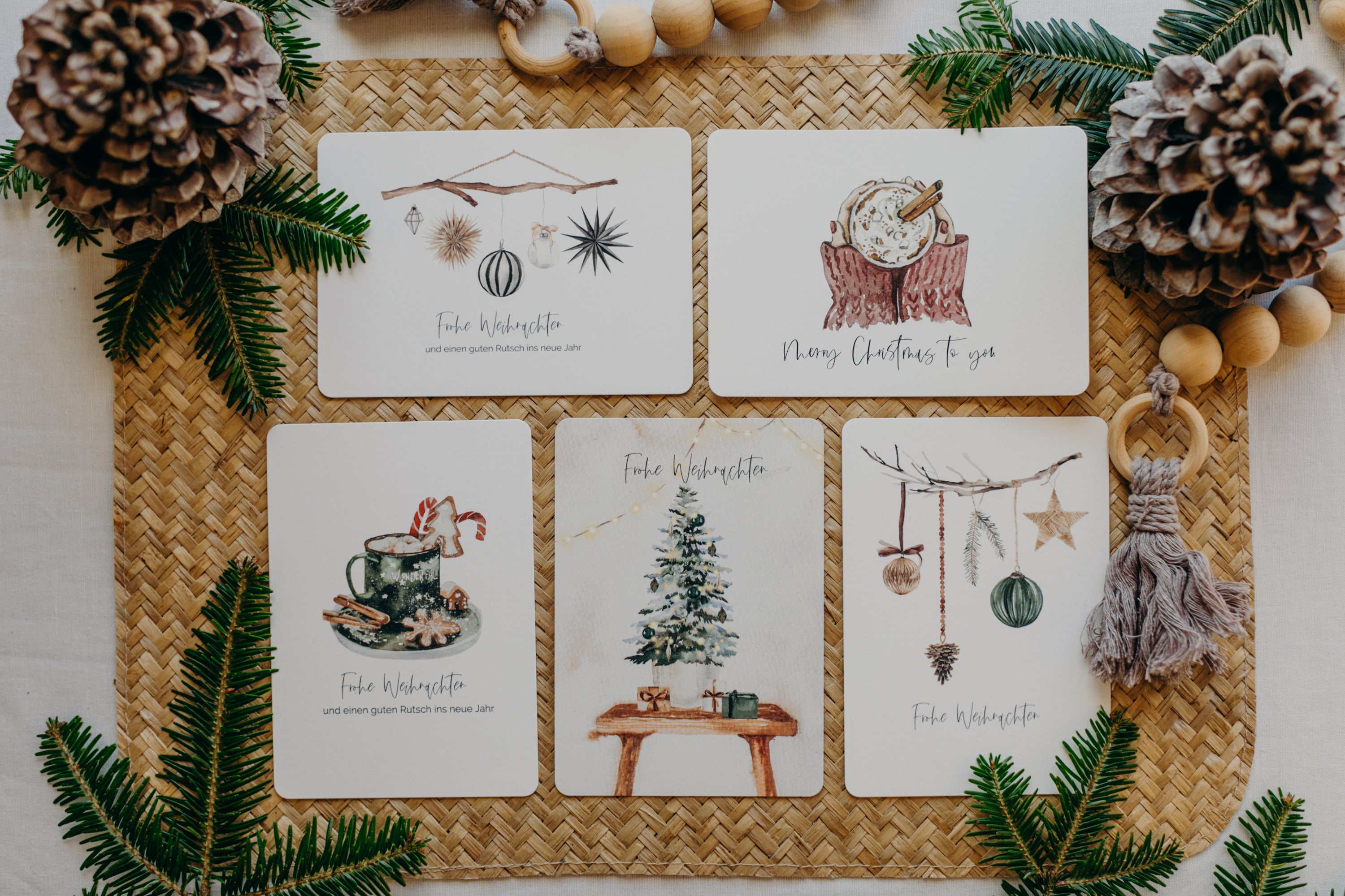 Postkarten Set 10: Weihnachtspostkarten Set (5 Stück)