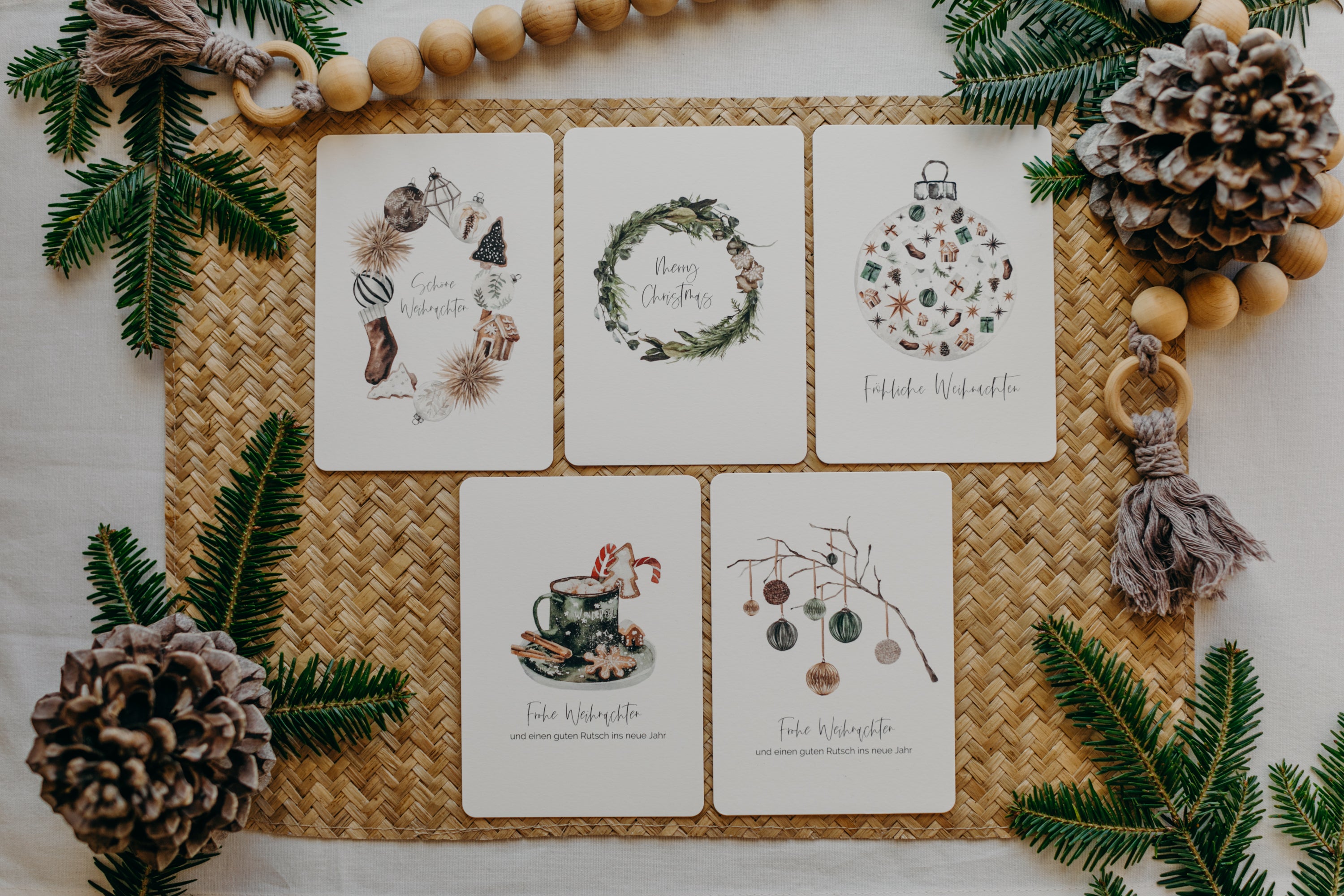 Postkarten Set 2: Weihnachtspostkarten Set (5 Stück)