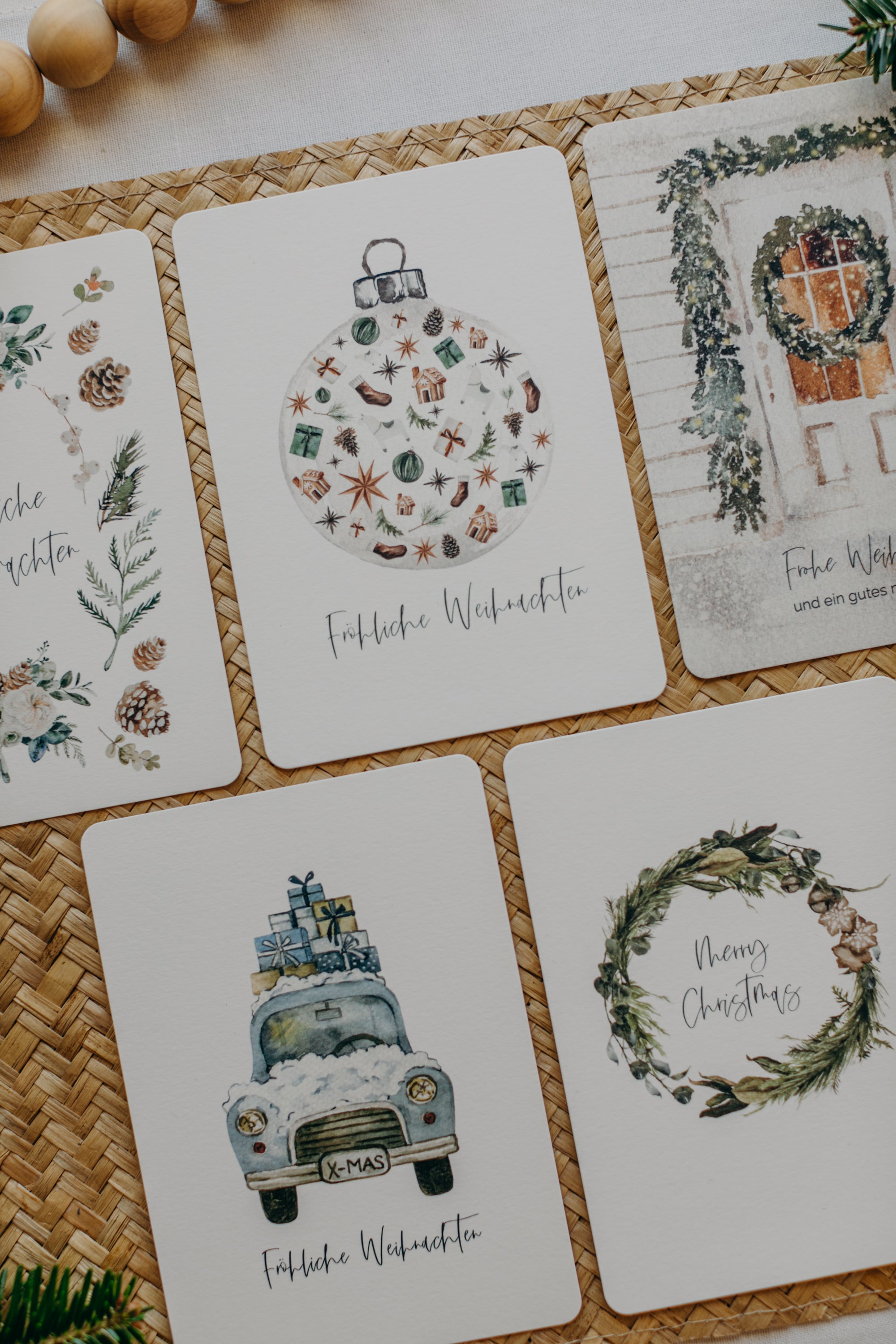 Postkarten Set 4: Weihnachtspostkarten Set (5 Stück)