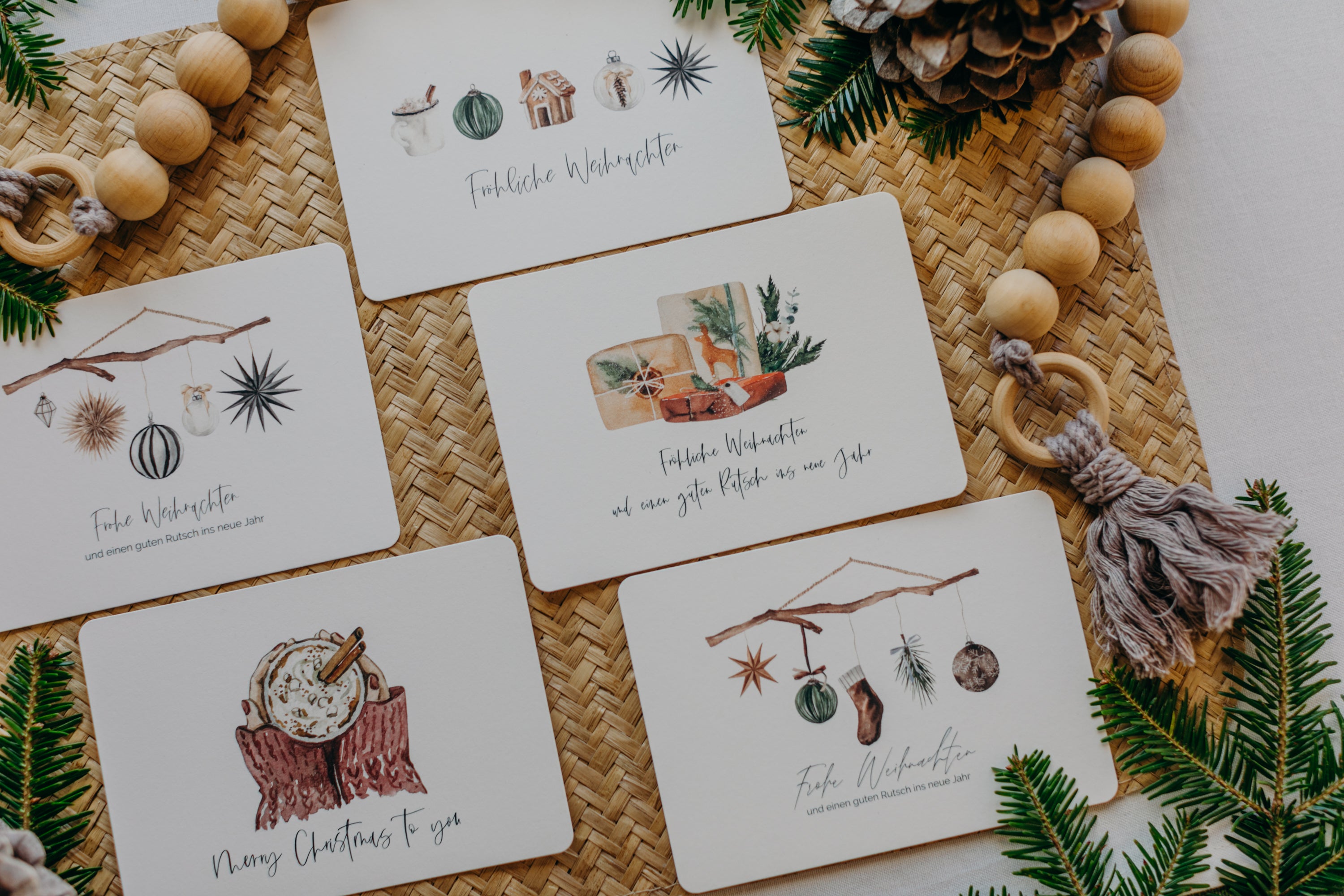 Postkarten Set 6: Weihnachtspostkarten Set (5 Stück)