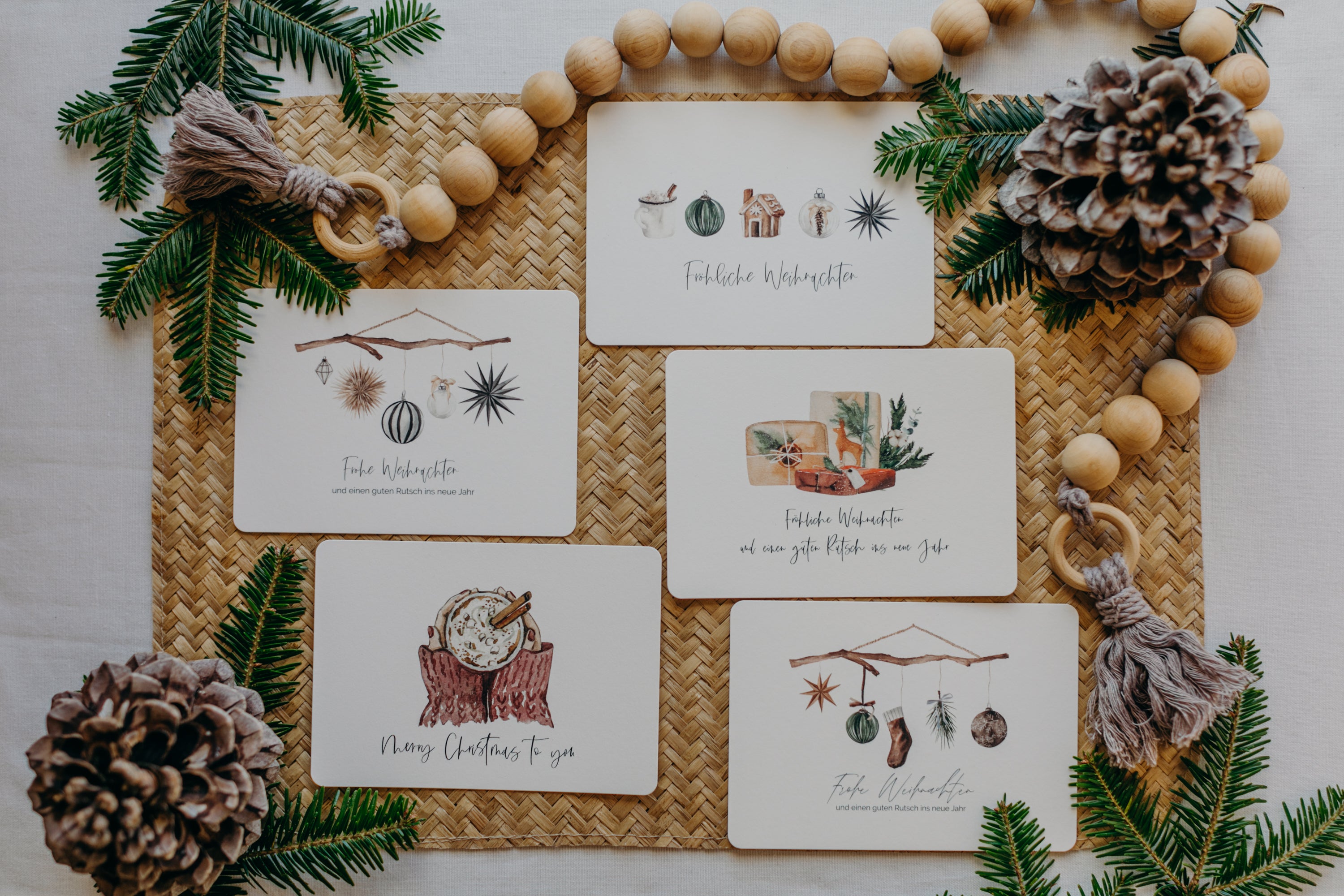 Postkarten Set 6: Weihnachtspostkarten Set (5 Stück)