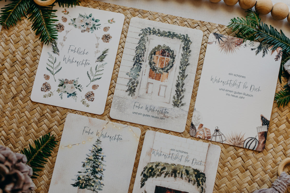 Postkarten Set 7: Weihnachtspostkarten Set (5 Stück)