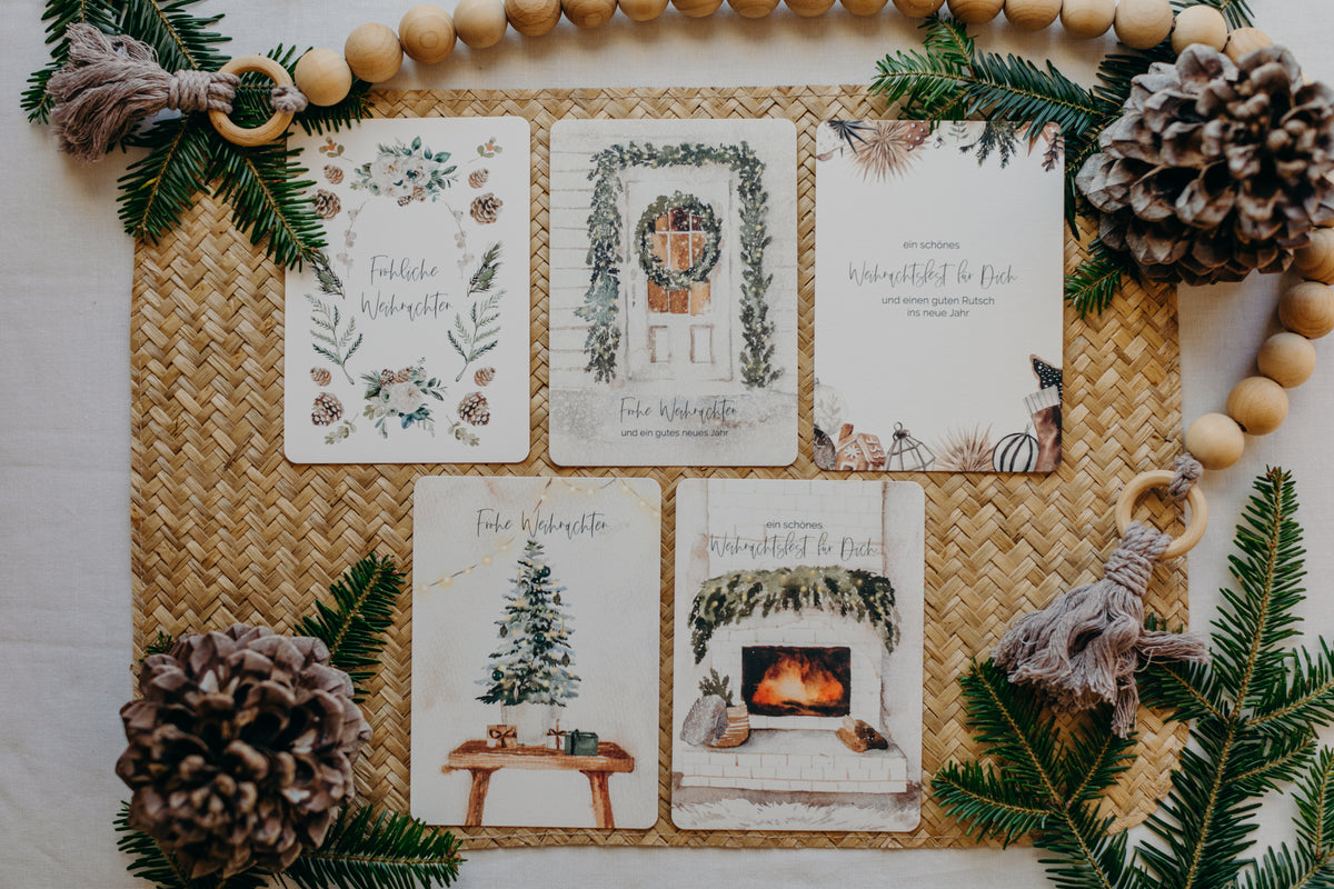 Postkarten Set 7: Weihnachtspostkarten Set (5 Stück)