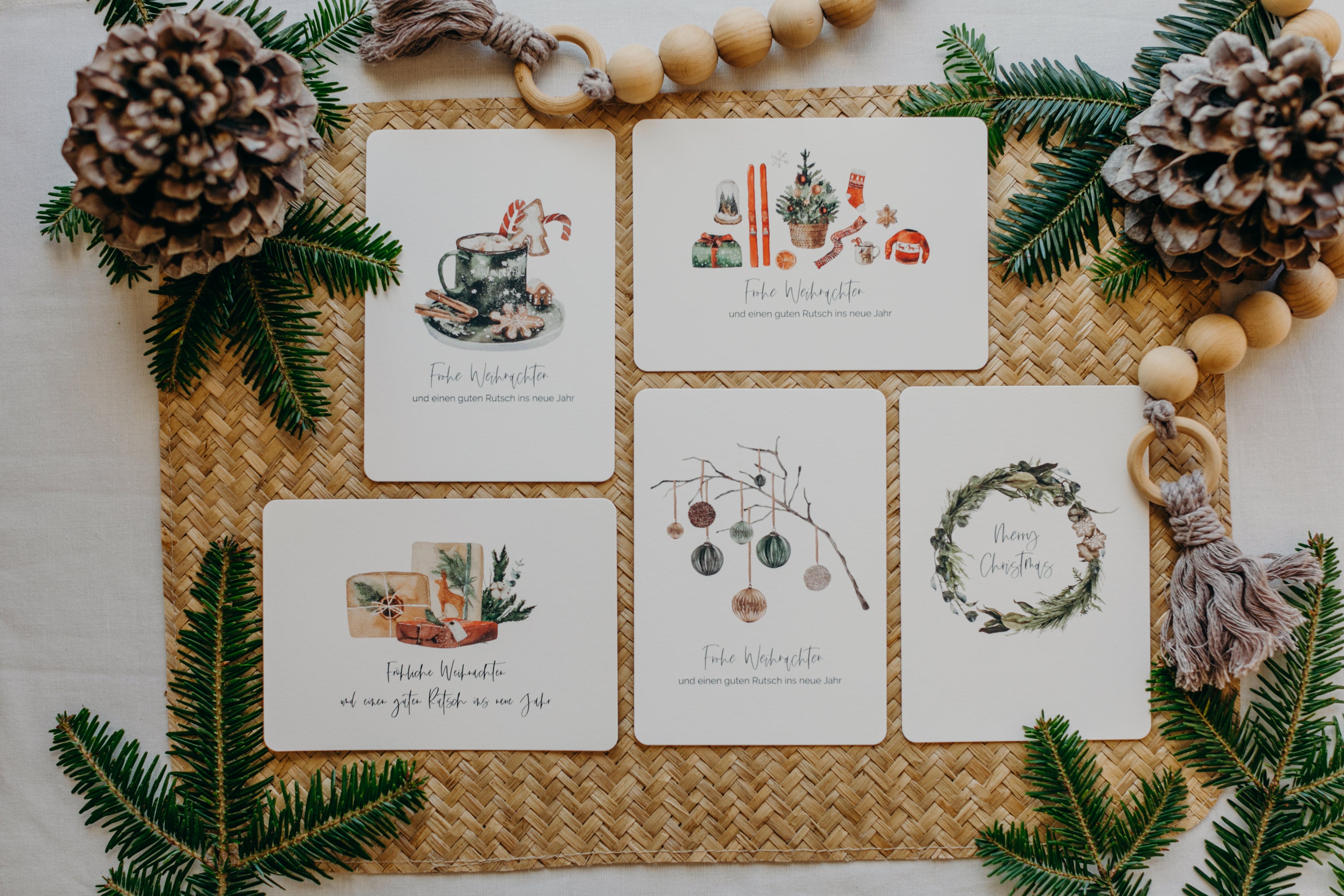 Postkarten Set 8: Weihnachtspostkarten Set (5 Stück)