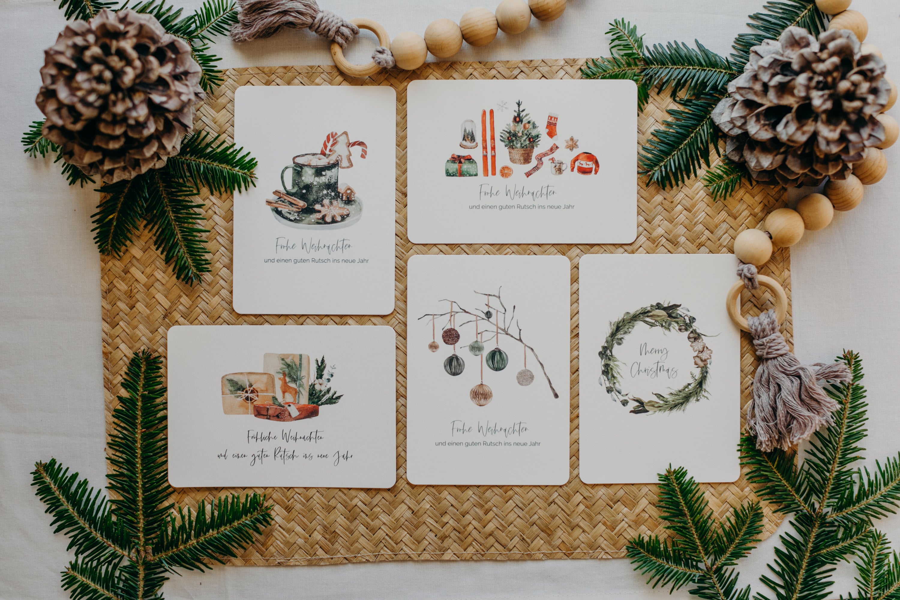 Postkarten Set 8: Weihnachtspostkarten Set (5 Stück)