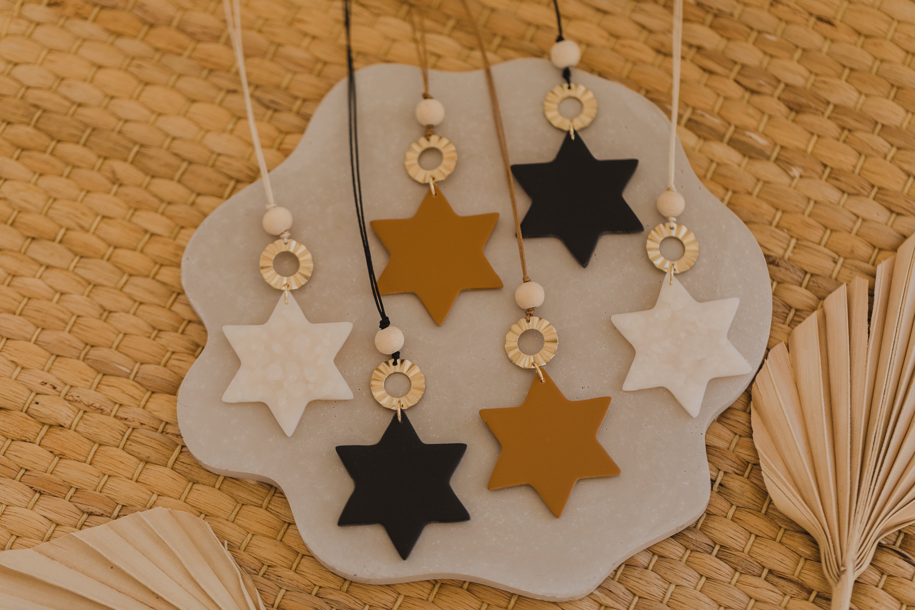 Weihnachtsanhänger Stern aus Polymer Ton