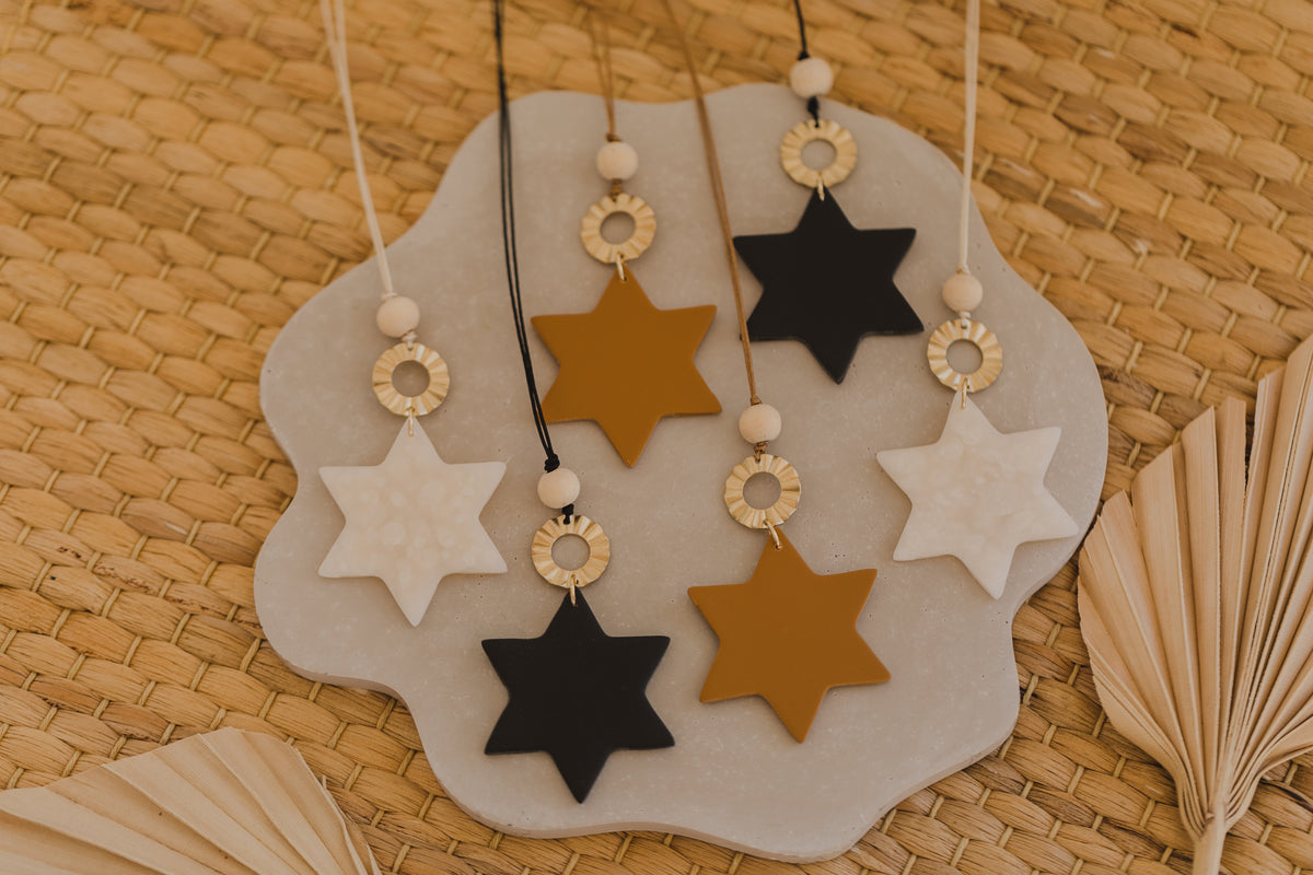Weihnachtsanhänger Stern aus Polymer Ton