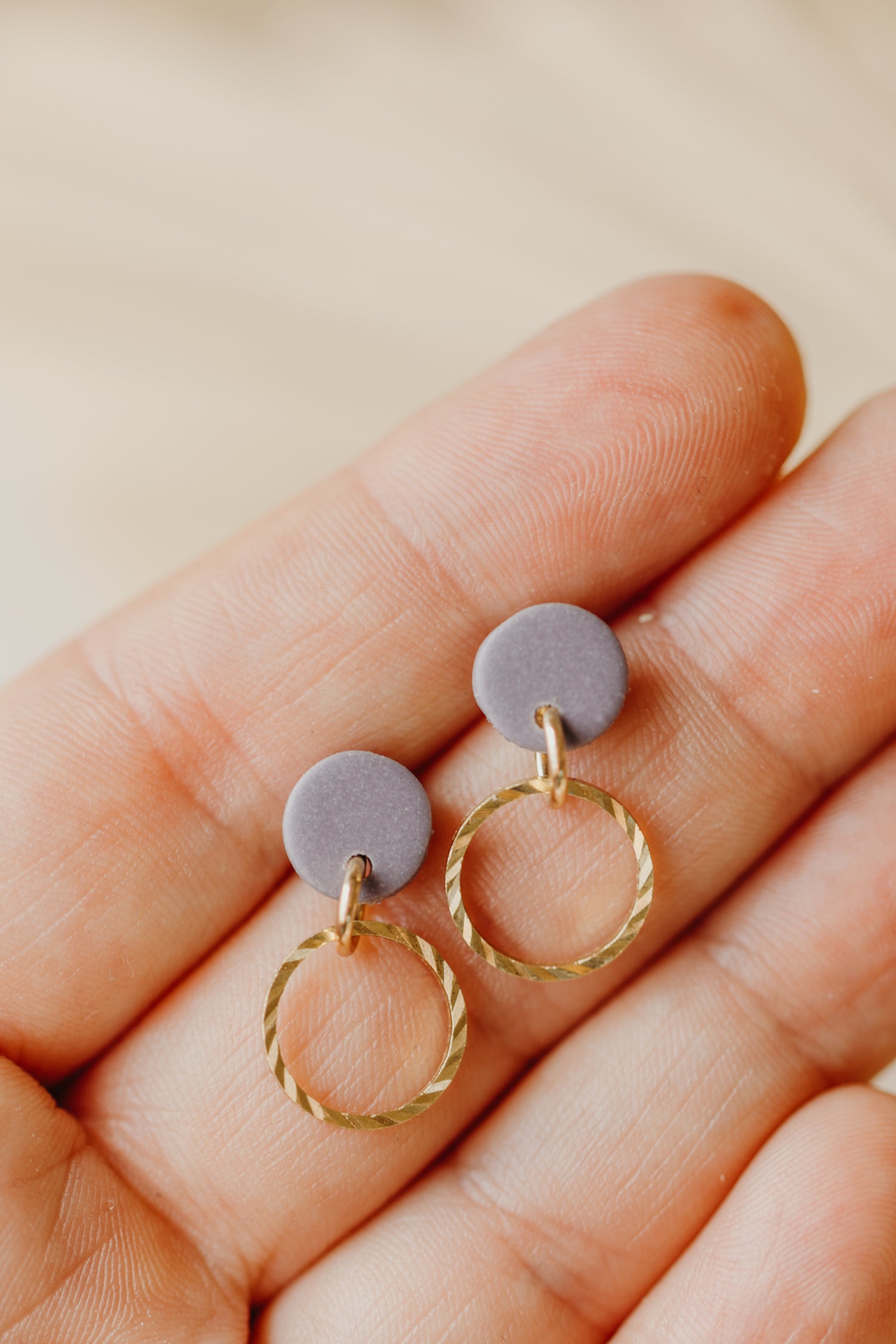 Polymer Clay Earring in Eucalyptus Green
