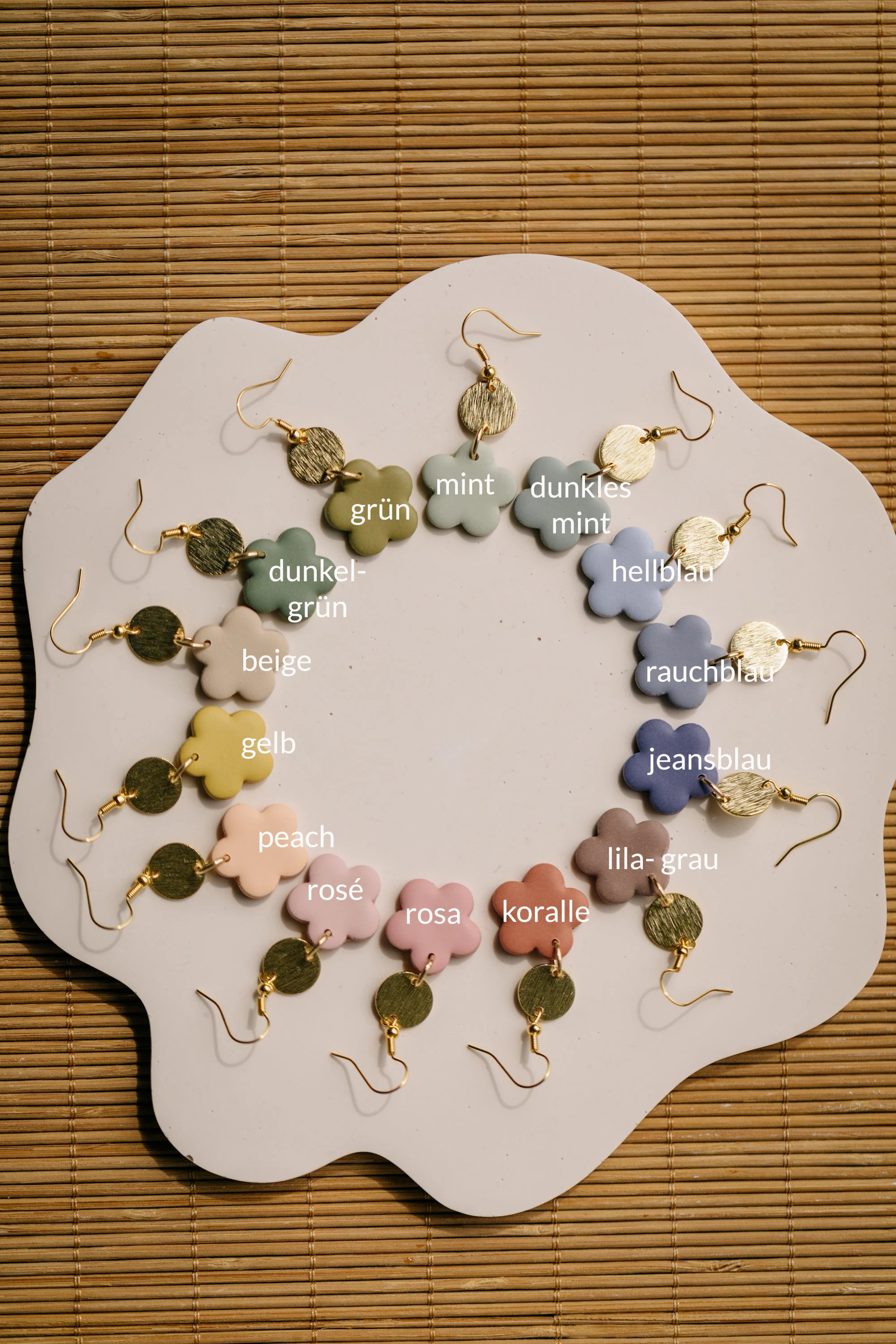 LILAN - bunte Blumen Ohrringe aus Polymer Ton