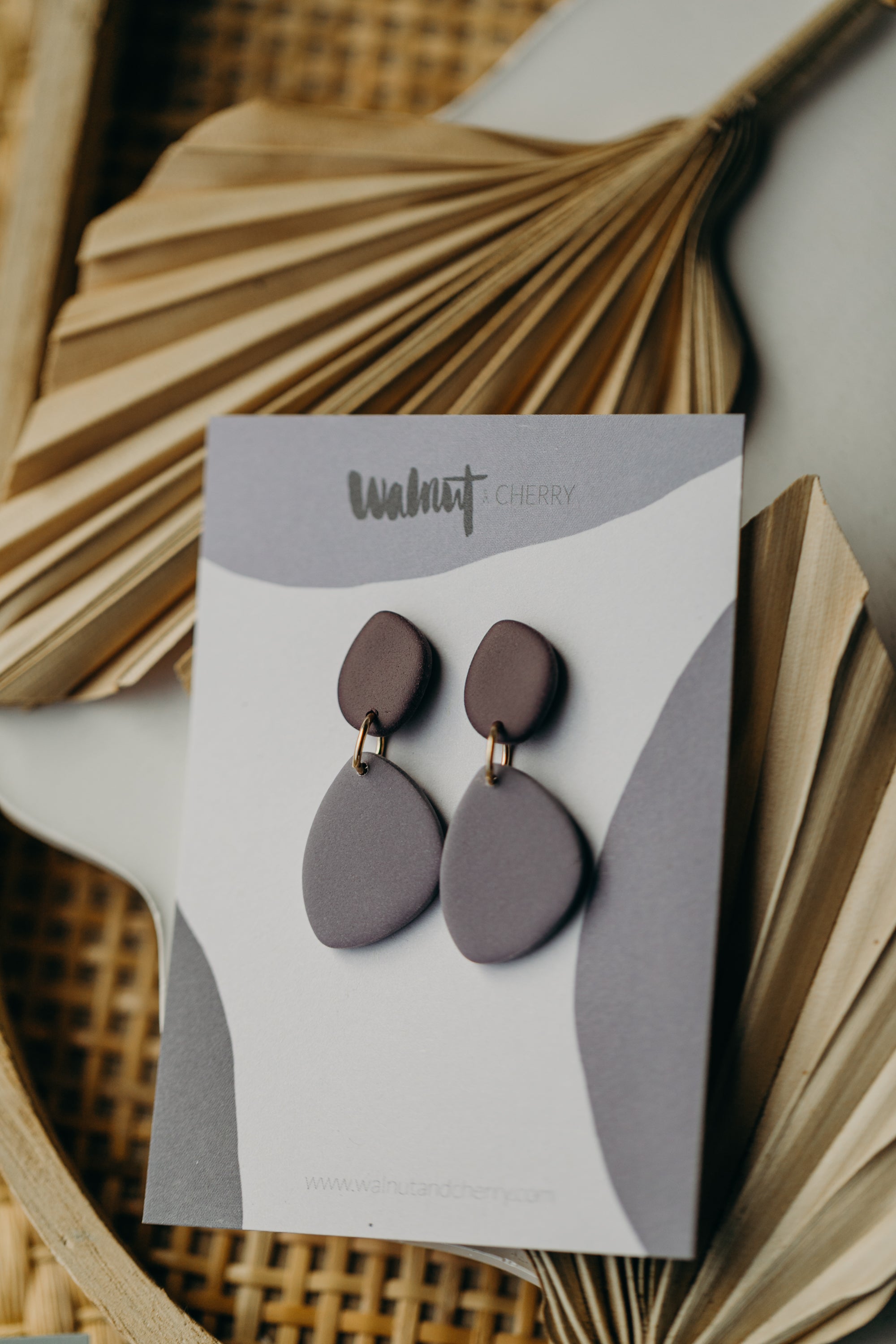 MINU - ovale Ohrringe aus Polymer Ton in kühlen Farben