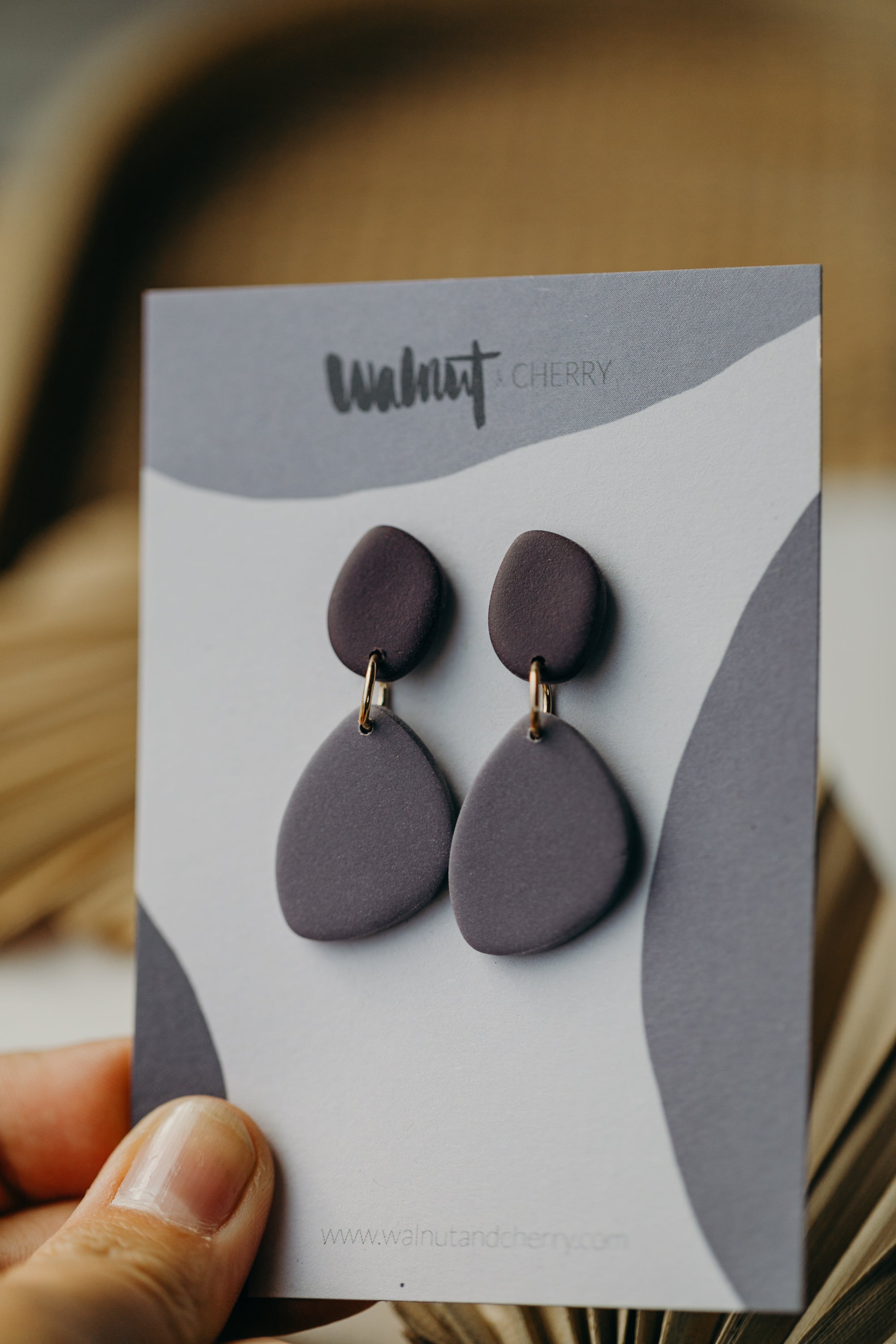 MINU - ovale Ohrringe aus Polymer Ton in kühlen Farben