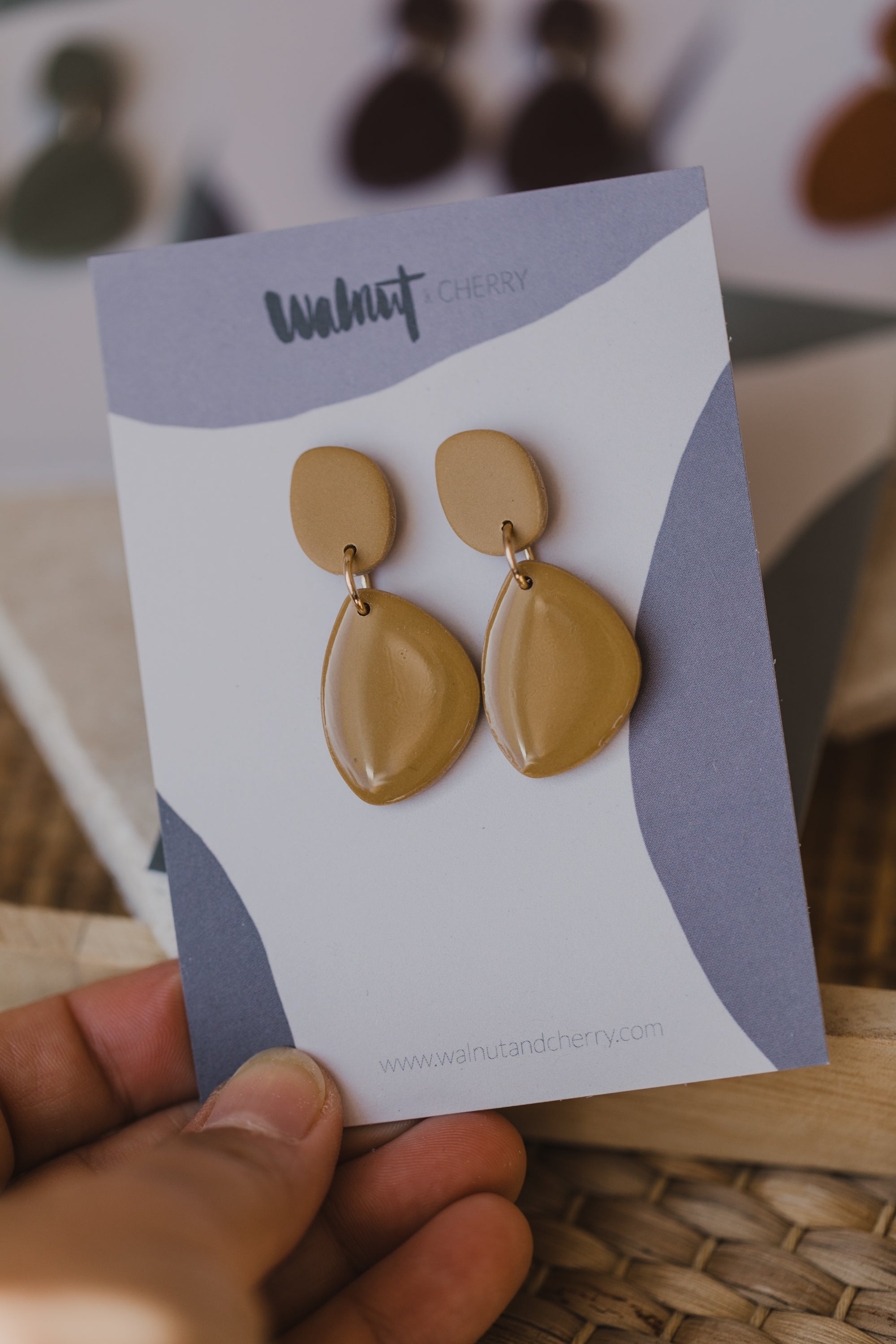 MINU - oval earrings made of polymer clay in autumn colors