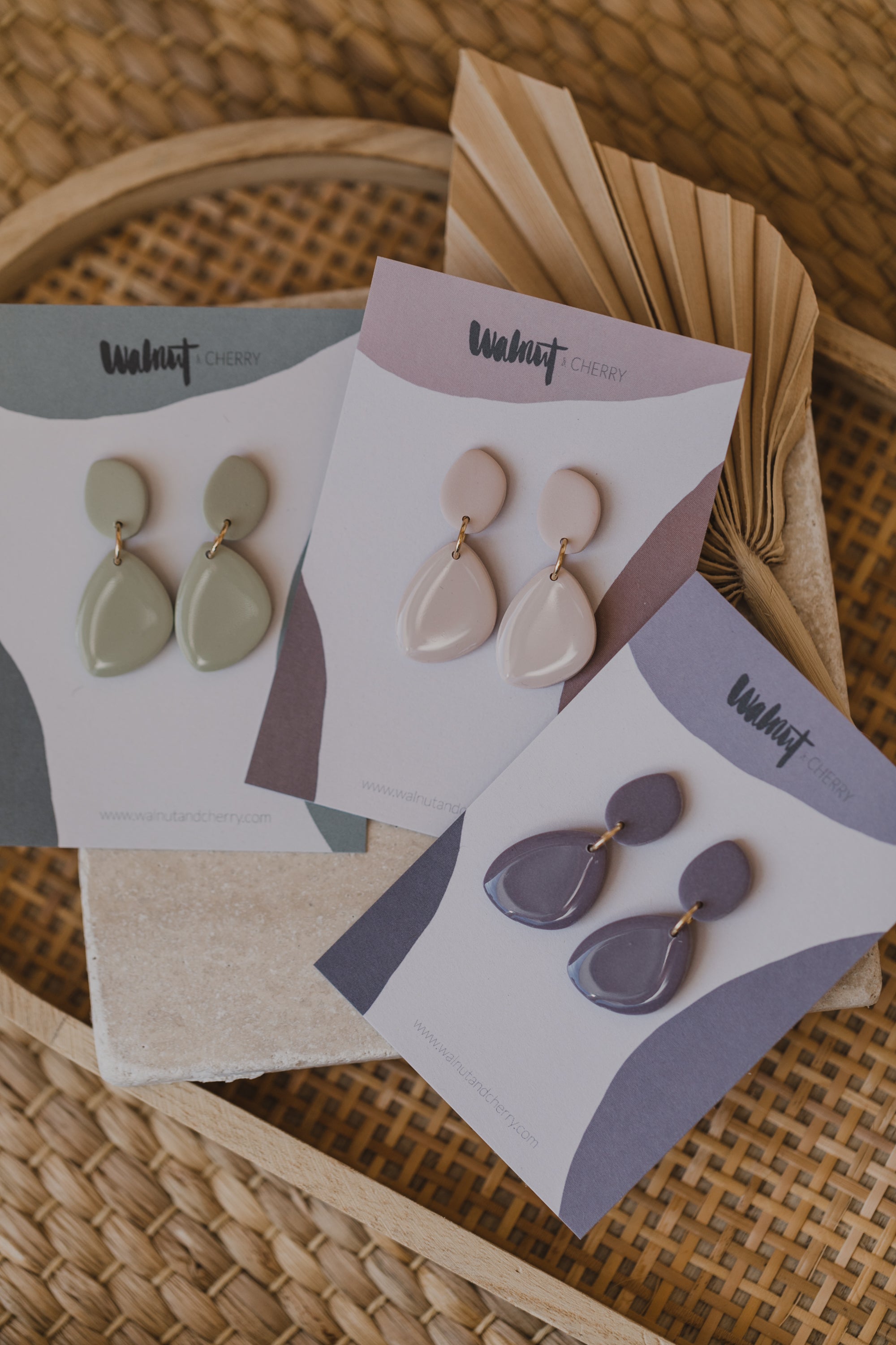 MINU - oval earrings made of polymer clay in pastel colors