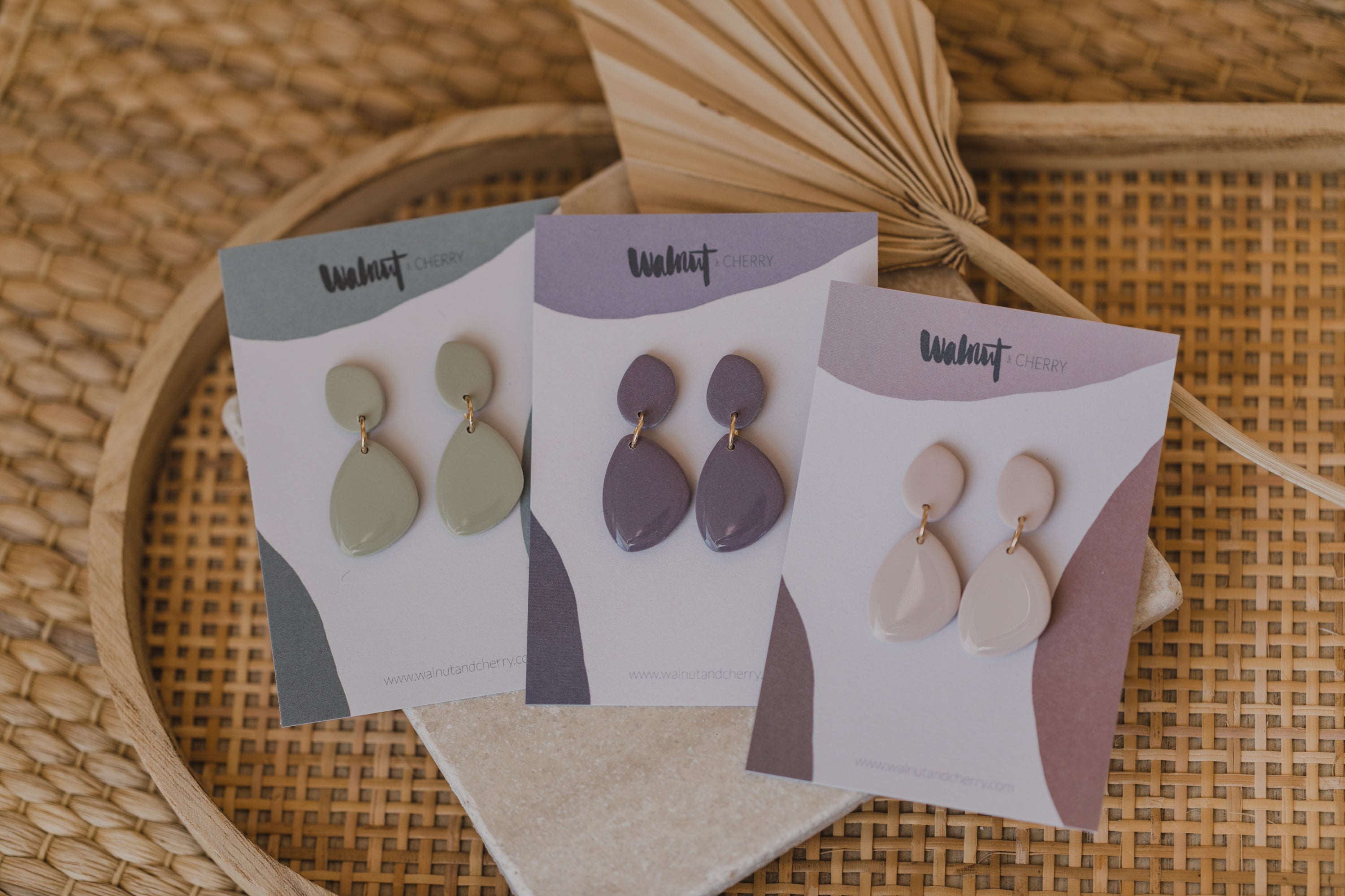 MINU - oval earrings made of polymer clay in pastel colors