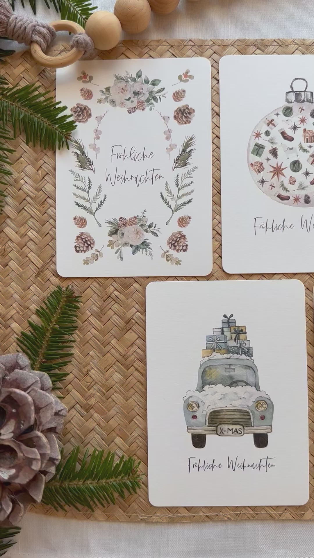 Postkarten Set 4: Weihnachtspostkarten Set (5 Stück)