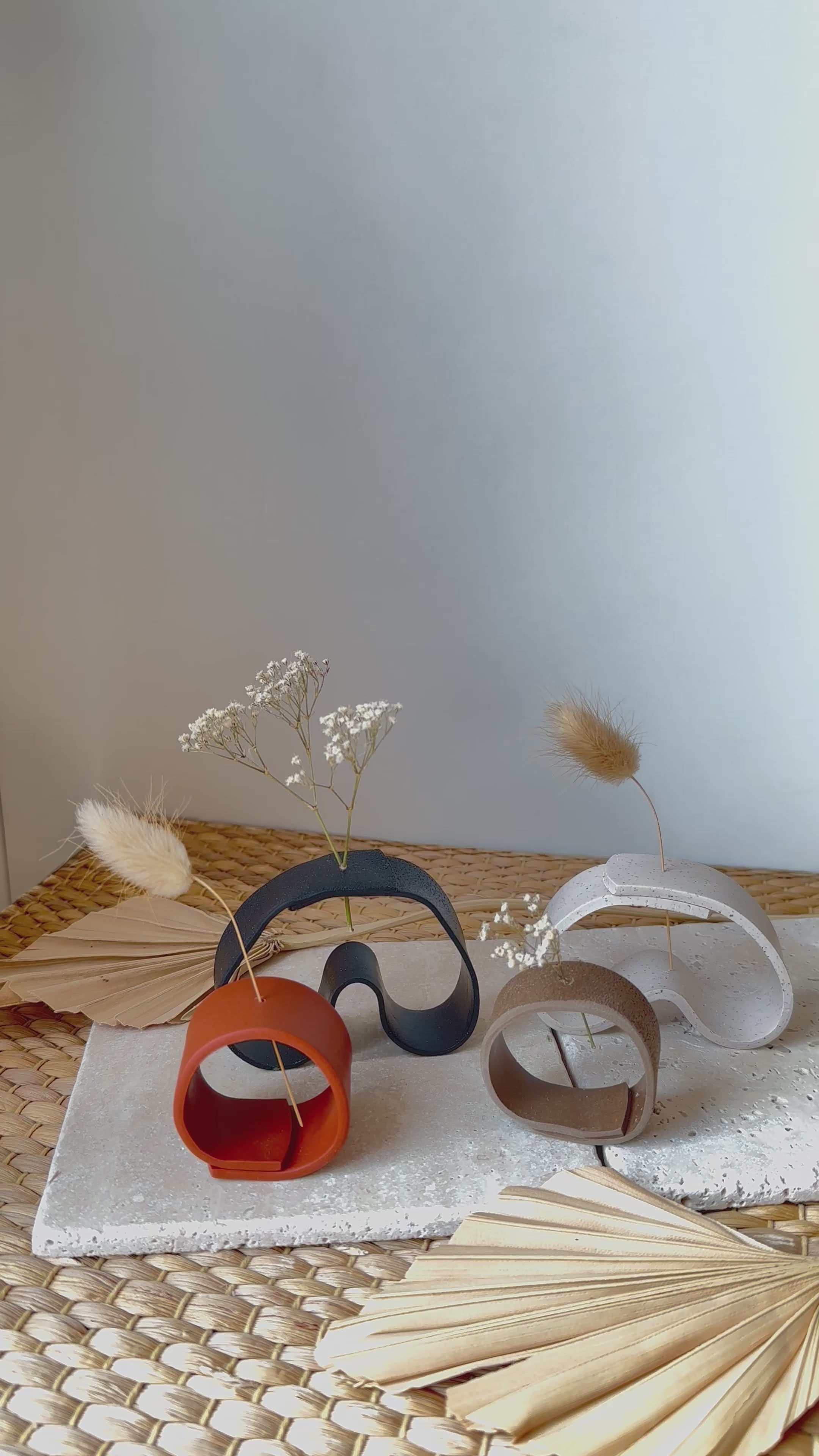 Polymer clay vase, cinnamon