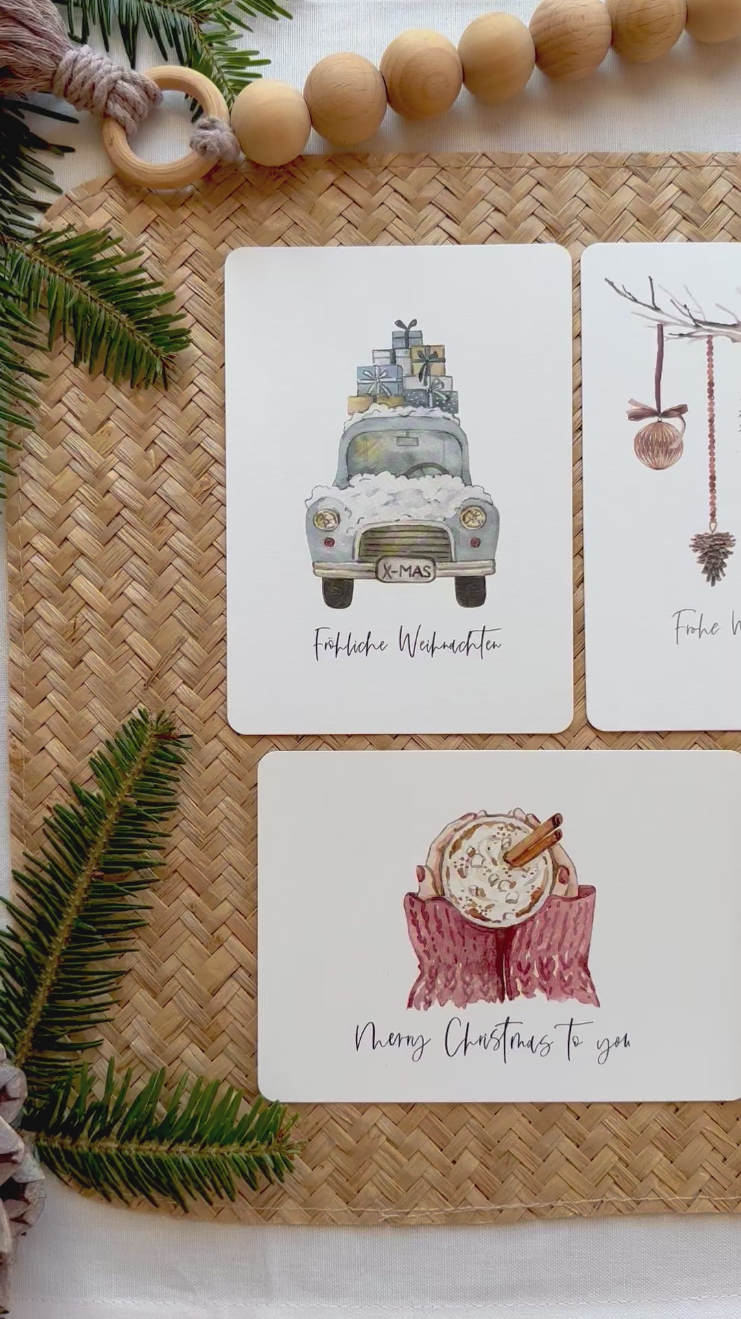 Postkarten Set 1: Weihnachtspostkarten Set (5 Stück)