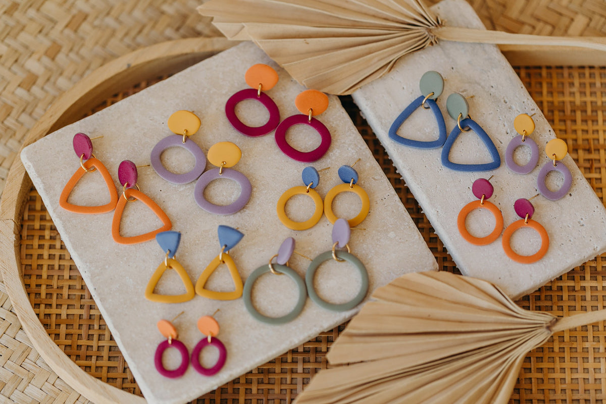 Bunte Polymer Ton Ohrringe