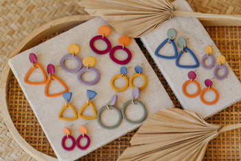 Bunte Polymer Ton Ohrringe