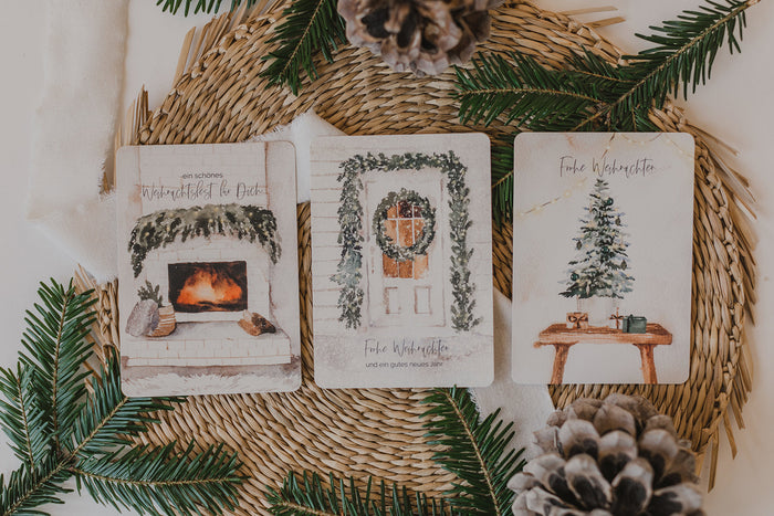 Minimalistische Weihnachtspostkarten