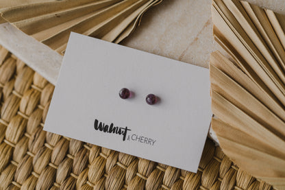 lila Amethyst Edelstein Ohrstecker (6 mm)