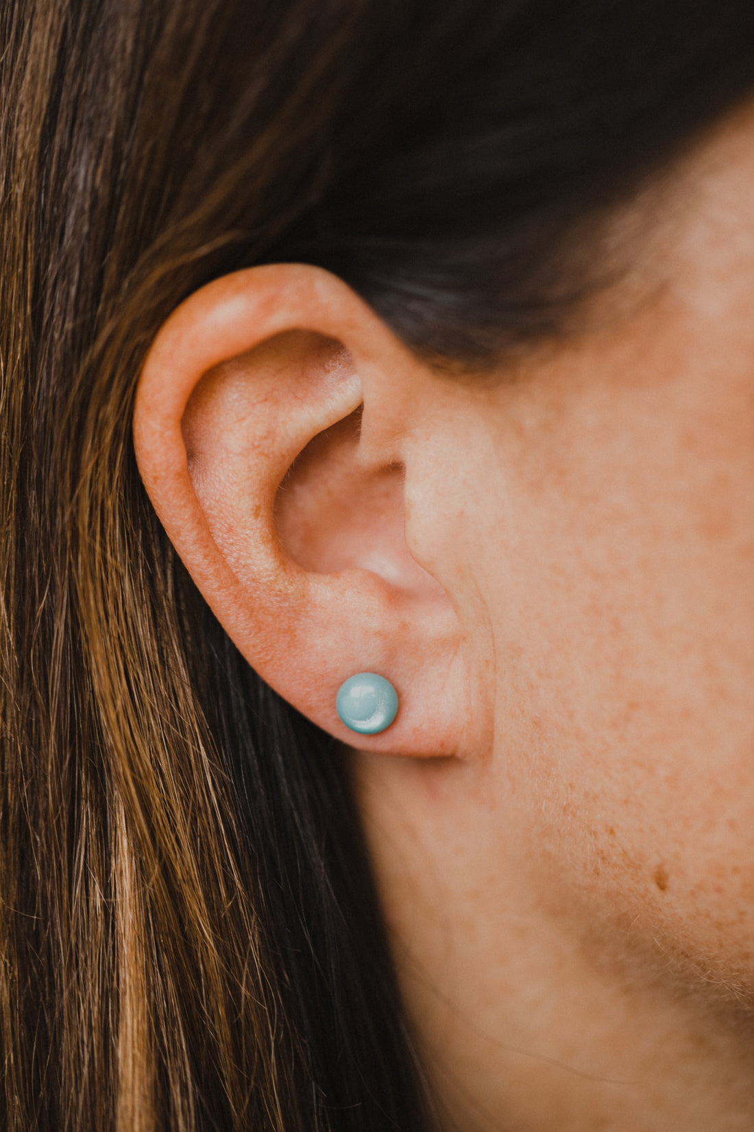 türkisene runde Ohrstecker