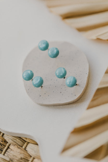 turquoise round earrings