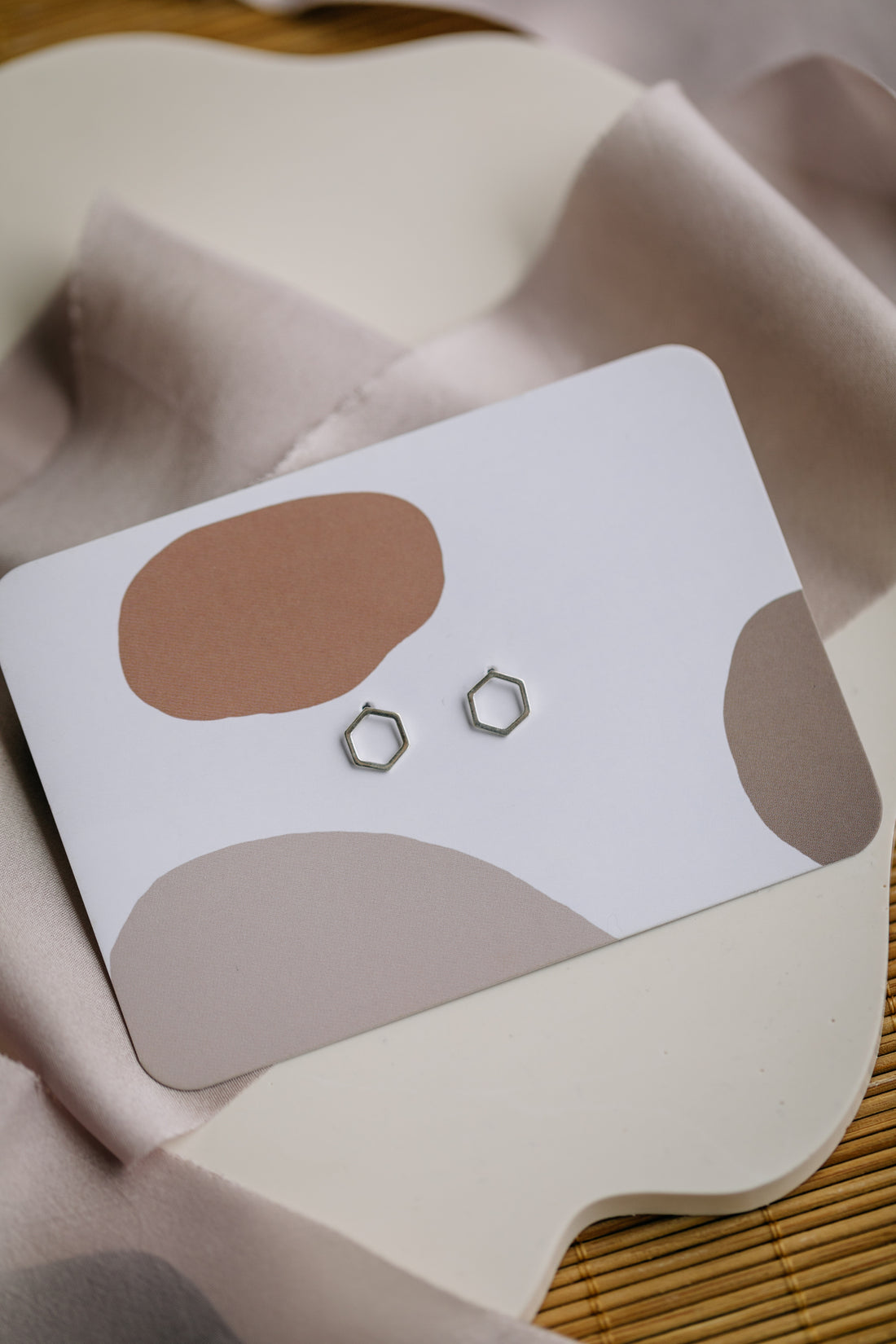 Kleiner Sechseck Ohrstecker aus 925 Sterling Silber