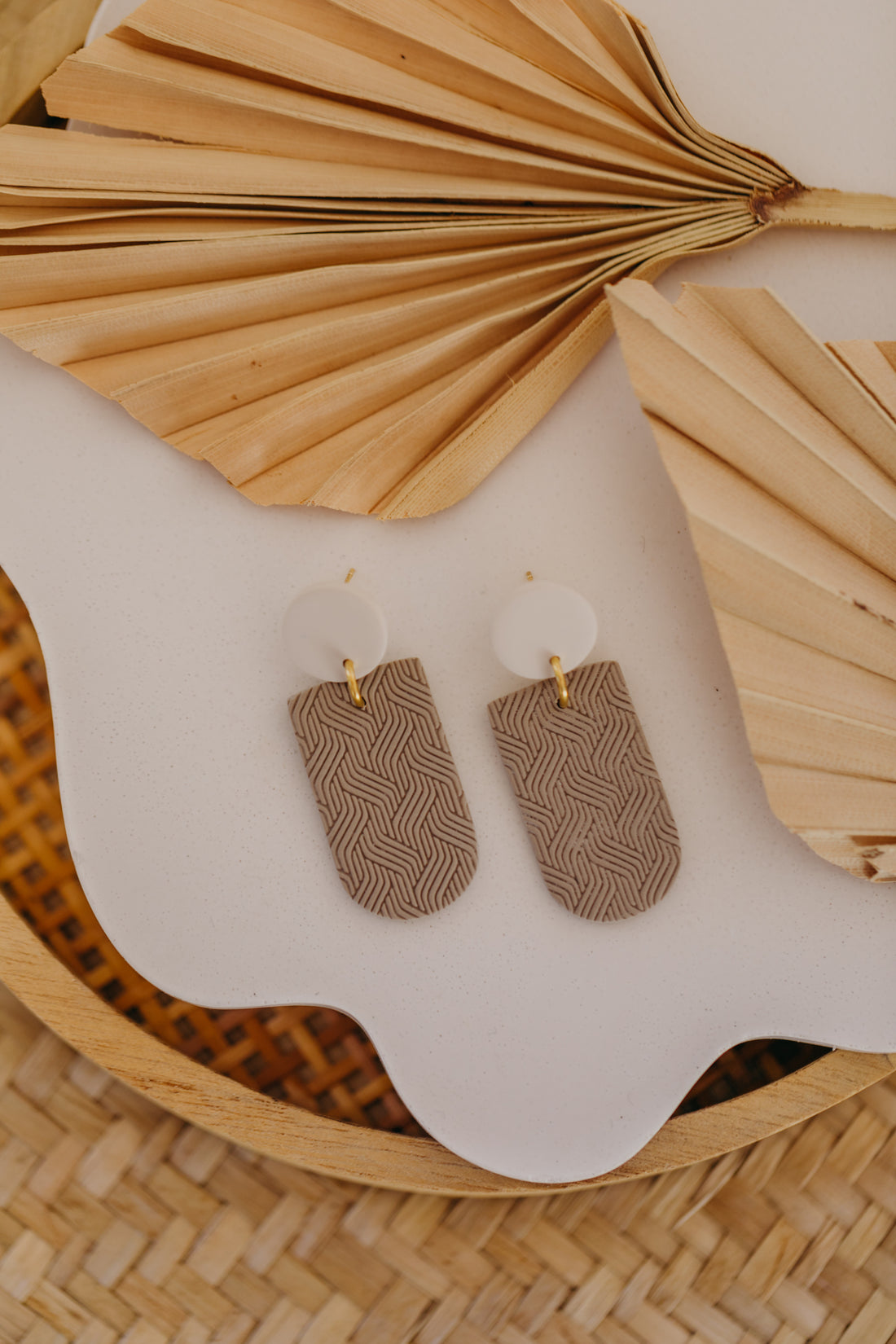 Polymer Clay Earring in Eucalyptus Green