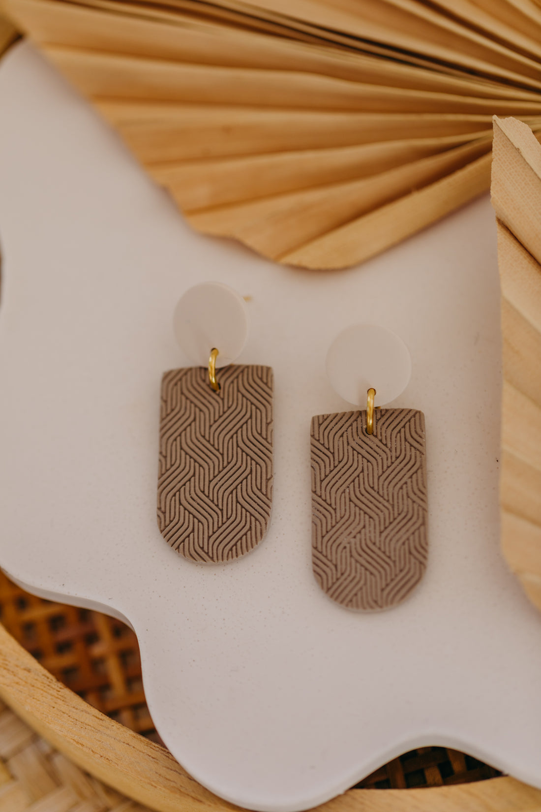 Polymer Clay Earring in Eucalyptus Green