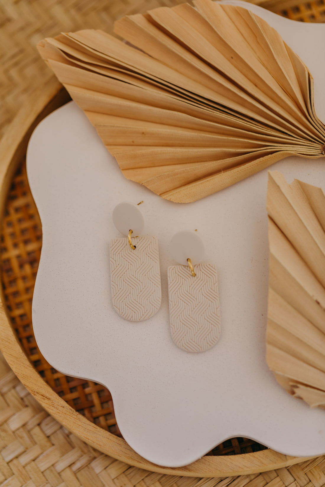 Polymer Clay Earring in Eucalyptus Green