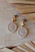 ARIELLE - Runde Boho Ohrringe mit Muster in vanille