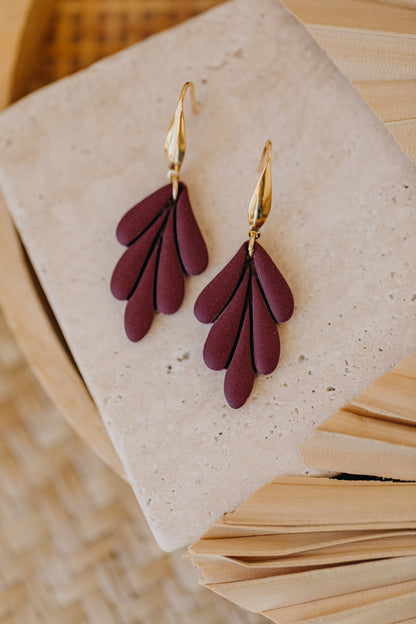 AVI - Polymer Ton Ohrringe in Merlot