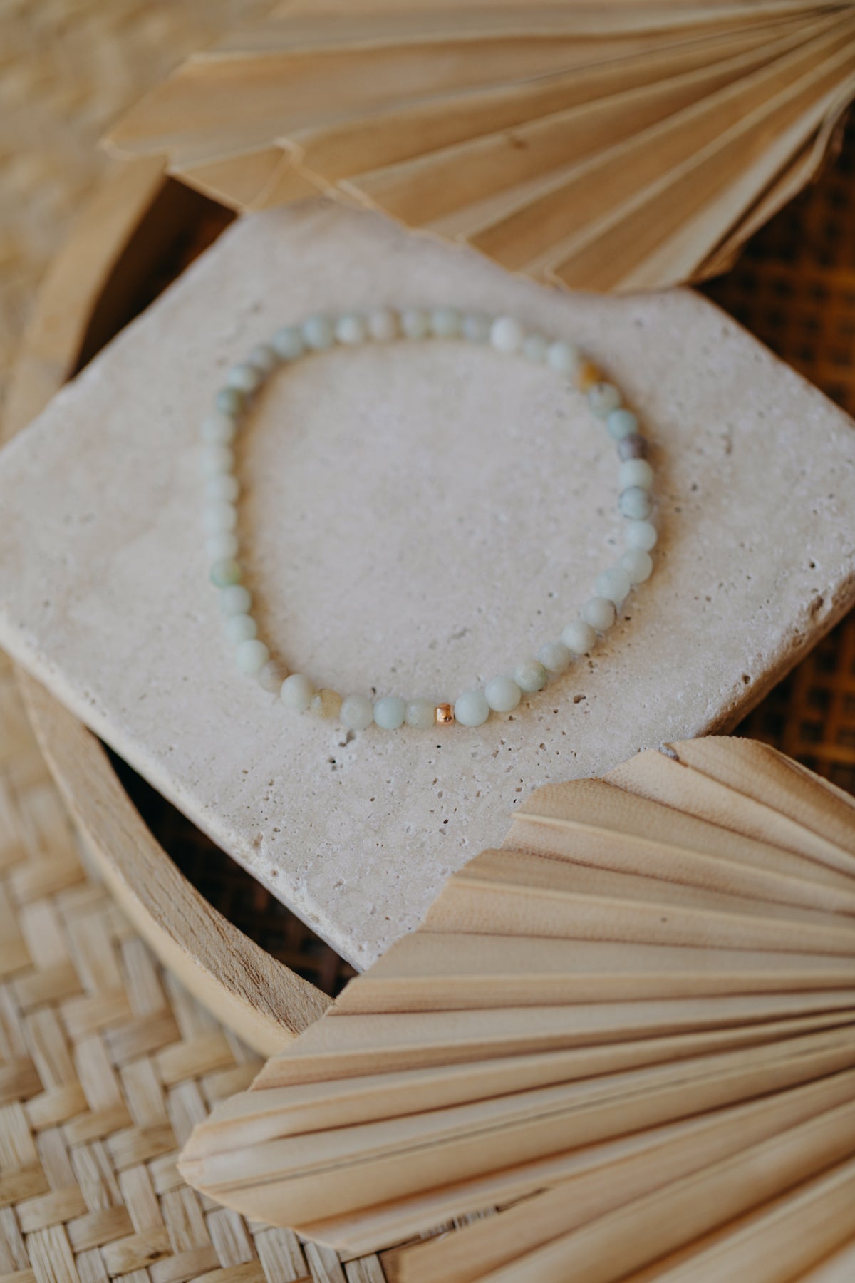 Edelstein Perlen-Armband mit hellen Achat &amp; Sterling Silber Perlen