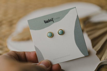 türkisene Amazonit Edelstein Ohrstecker (6 mm)