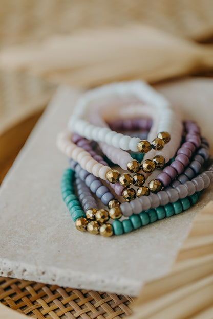 colorful glass bead bracelet