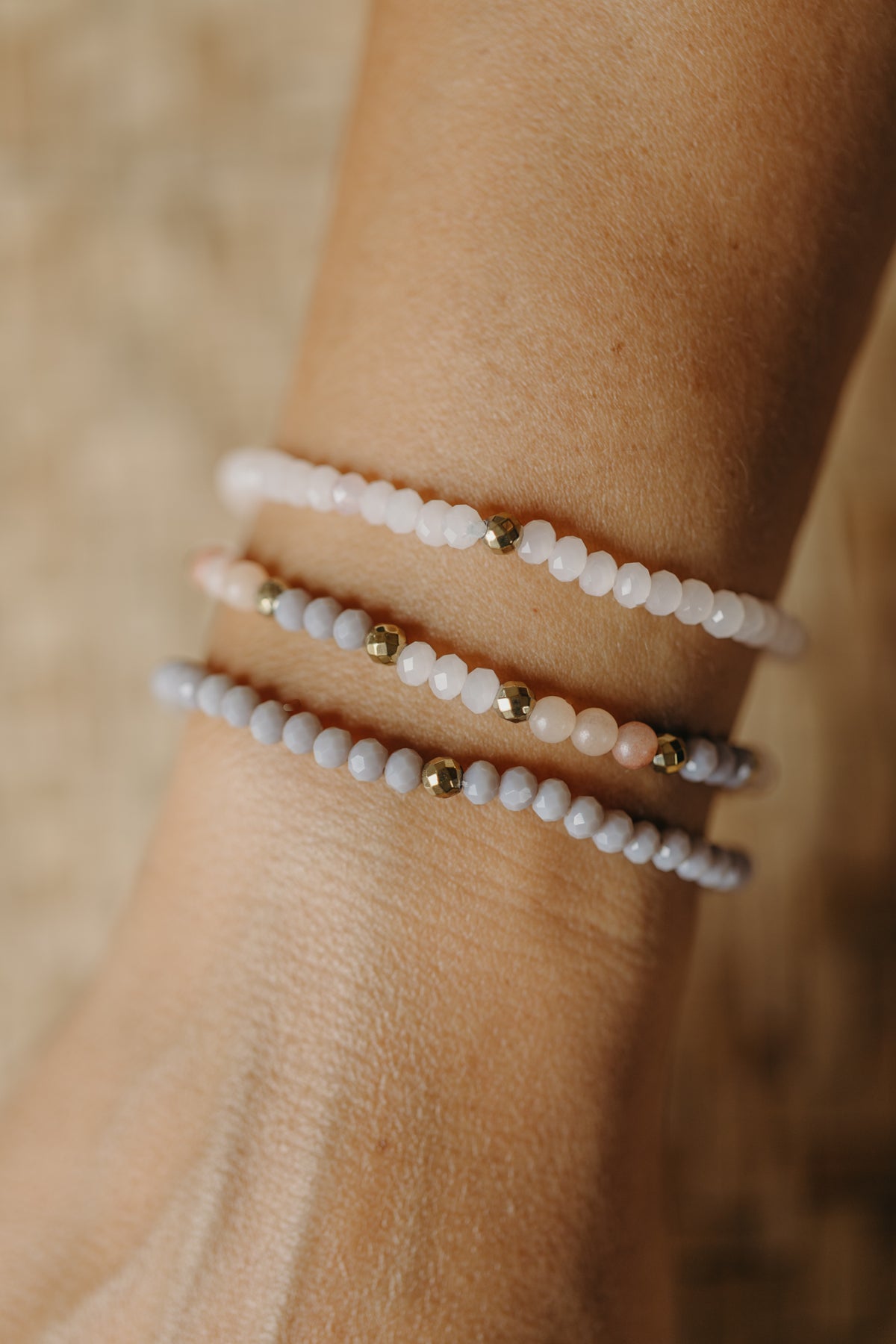 Perlenarmband mit apricot Aventurin Perlen 006