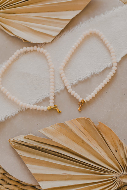 rosa Glasperlenarmband kleiner Mond