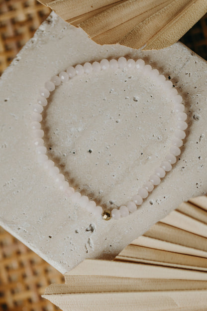two-tone glass bead bracelet blue &amp;amp; cream