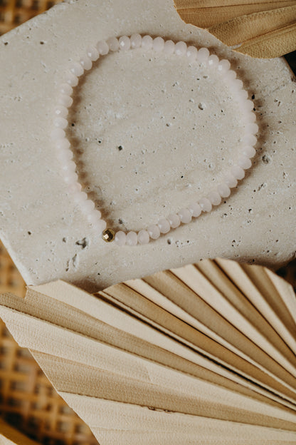 two-tone glass bead bracelet blue &amp;amp; cream