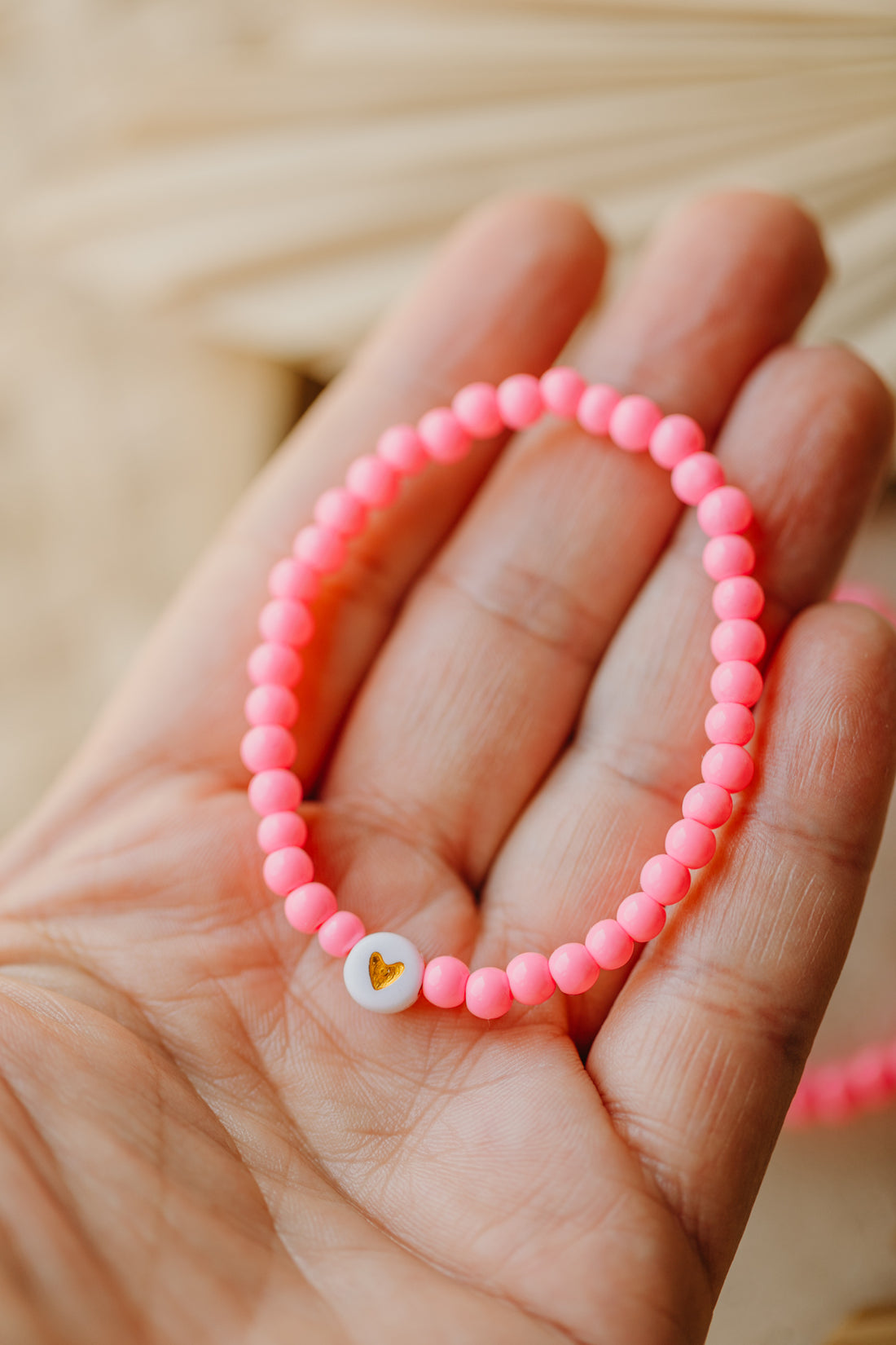 Herzperlen-Armband Pink für Kinder