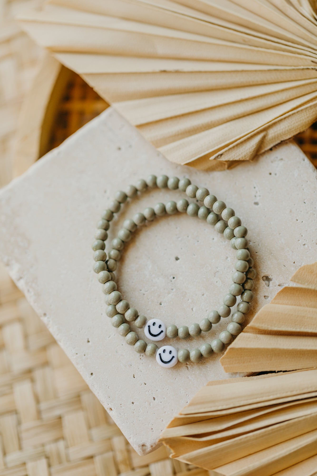 Smileyperlen-Armband Eukalyptus für Kinder