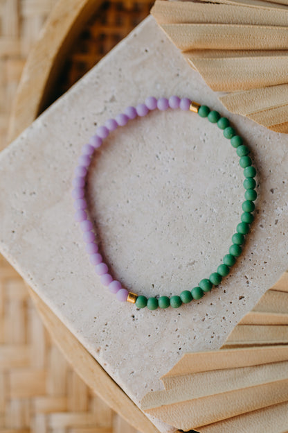 Glasperlenarmband lila - grün