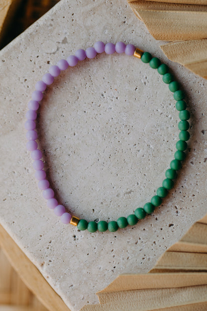 Glasperlenarmband lila - grün