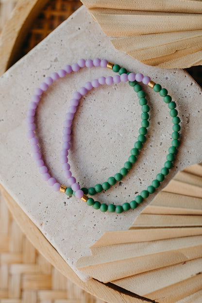 Glasperlenarmband lila - grün