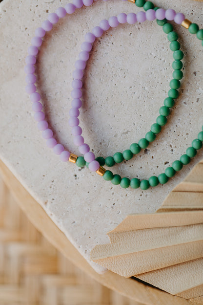 Glasperlenarmband lila - grün
