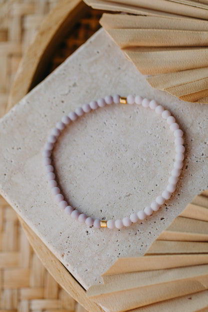 Glasperlenarmband helles rosa - helles lila (4 mm)