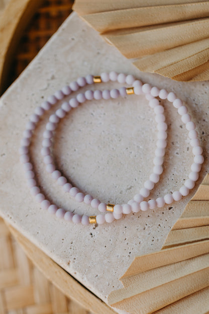 Glasperlenarmband helles rosa - helles lila (4 mm)