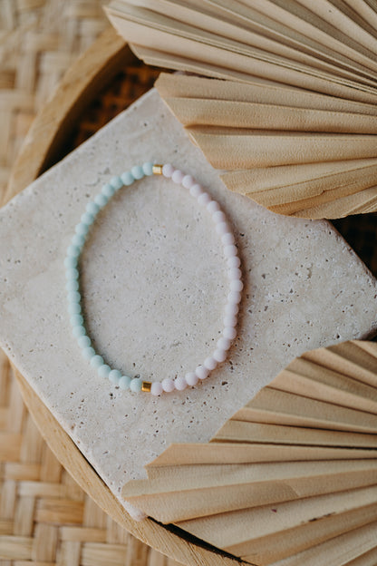 Glasperlenarmband helles türkis - helles rosa