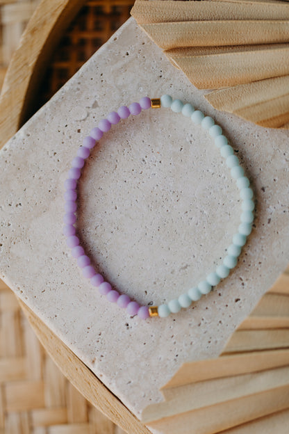 Glasperlenarmband helles türkis - lila 